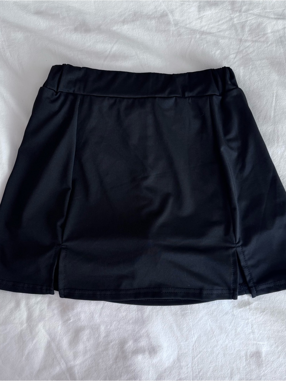 Black Mini Skirt with Front Slits